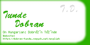 tunde dobran business card